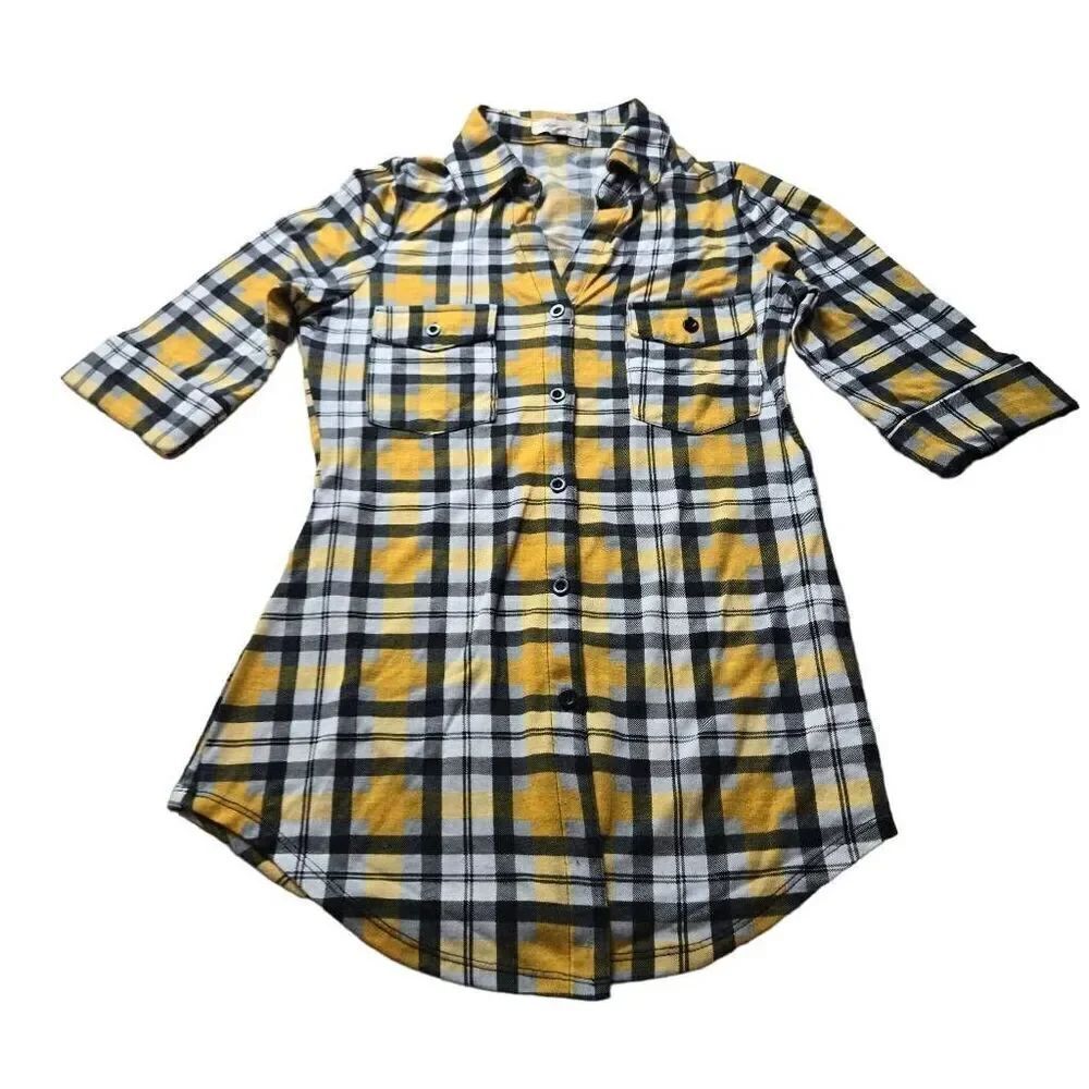 Paper Tee Fall plaid Woman buttondown shirt S